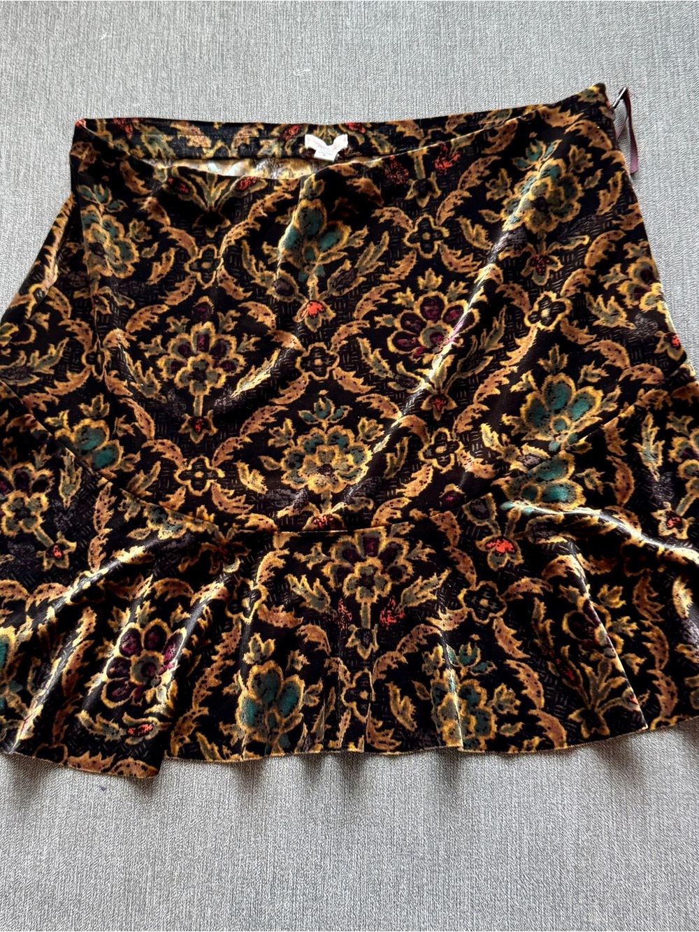 Ecote Urban Outfitters* Boho Velvet Floral Tapestry Mini Skirt |Cottagecore